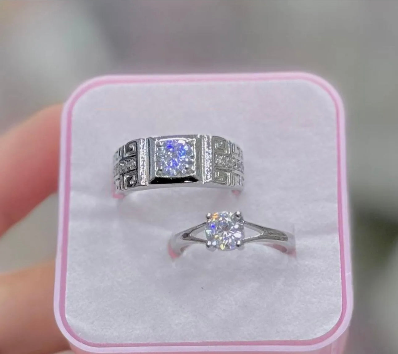 2 Pcs Crystal couple Ring