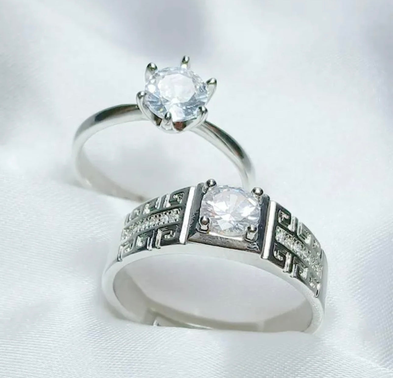2 Pcs Crystal couple Ring