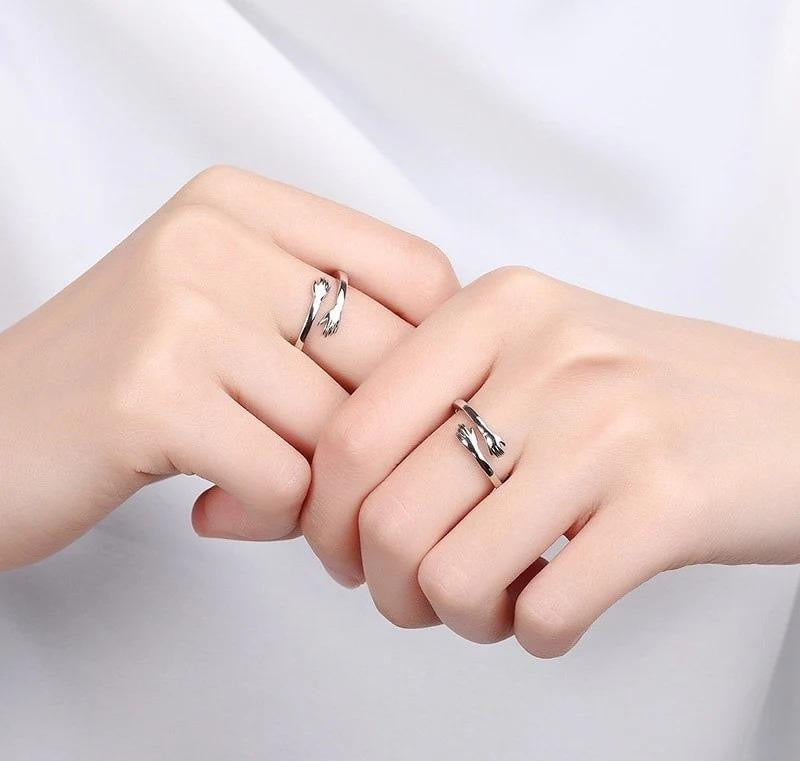 2 Pcs Couple Hug Ring