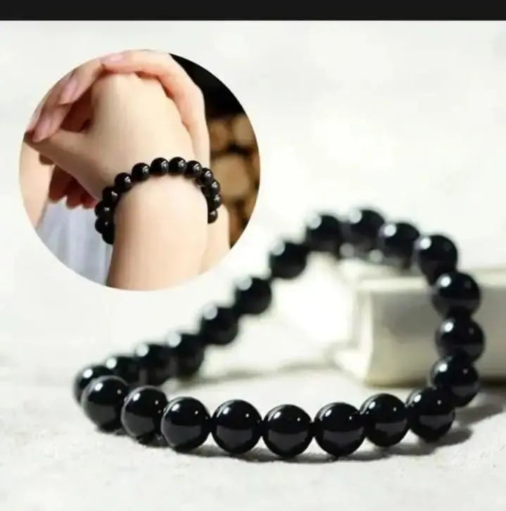 1 Pc Modern Design Beads Charm Bracelet In Black Color