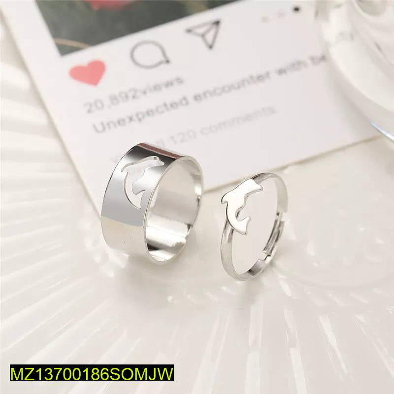 2 Pcs Dolphin couple ring