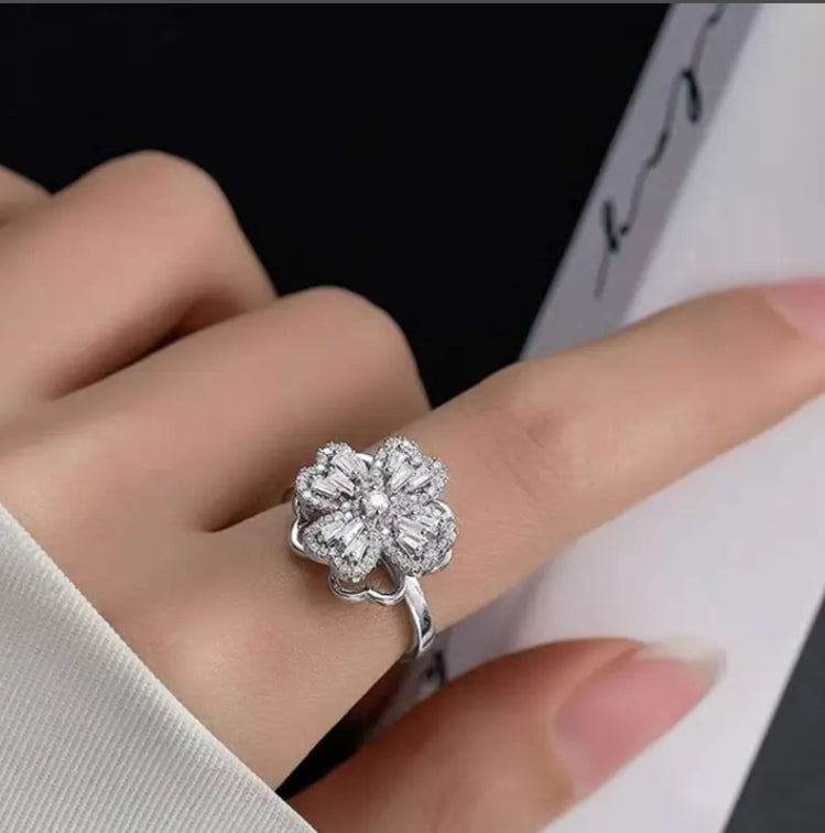 Elegant Stone Silver Ring